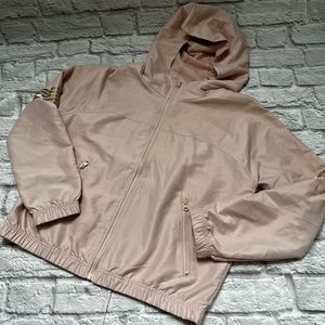 LLight pink hooded wind breaker jacket